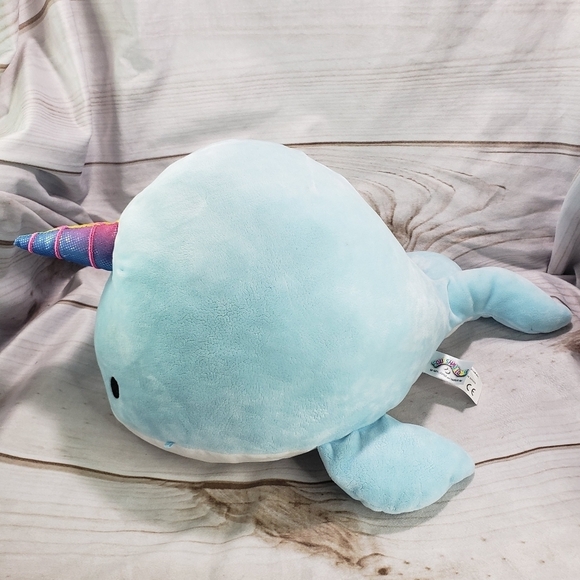 Squishmallows Blue Narwhal Whale Rainbow Horn Plush Toy 17 Inch 2019 - Picture 3 of 11